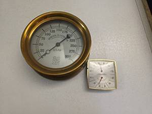 General Electric Steam Pressure Gauge with Airguide Hygrometer