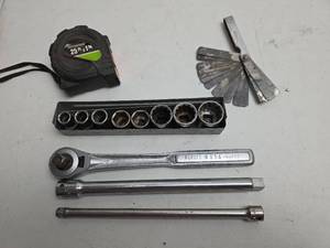 lot 325 image: Socket Set and Driver with Pittsburgh Tape Measure