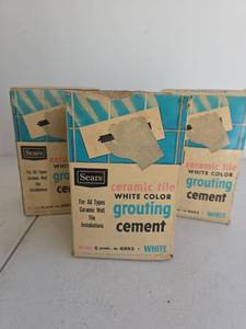 lot 373 image: Sears White Ceramic Tile Grouting Cement No. 6993
