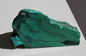 lot 402 image: Natural Banded Malachite Rough Stone, Large Swirl Pattern, Copper Mineral