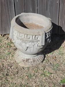 lot 426 image: Greek Key Pattern Concrete Garden Planter