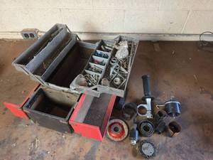 lot 500 image: Hole Saw Blades, Drill Bits. And Assorted Hardware in Case