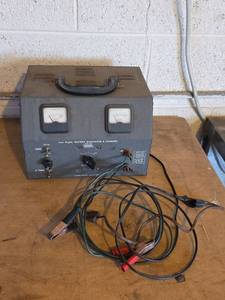 lot 521 image: Eico Model 1060 Low Ripple Battery Eliminator & Charger (Powers on but does need a cord repaired)