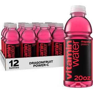 lot 1328 image: vitaminwater Power-C Dragonfruit Nutrient Enhanced Flavored Water Beverage, 20 fl oz Bottles, 12 Pack