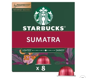 lot 1337 image: Starbucks by Nespresso Vertuo Line Pods Dark Roast Coffee Single-Origin Sumatra - 8ct