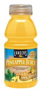 lot 1451 image: Langers 100% Pineapple Juice, 10 Fl Oz (Pack of 12)