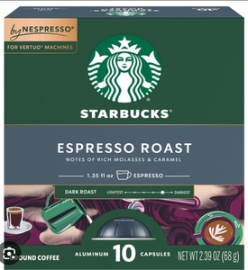 lot 1493 image: Starbucks Espresso Roast Vertuo Capsules 10 Capsules
