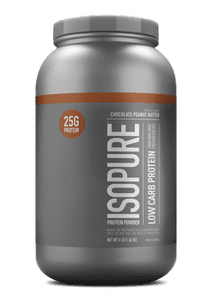 lot 1494 image: Isopure  Low Carb 100% Whey Protein Isolate  25g Protein Powder  Chocolate Peanut Butter  3 lb