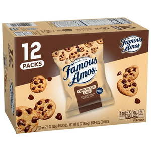 lot 1526 image: Famous Amos Classic Chocolate Chip Cookies  1 Ounce Bag (Pack of 12)