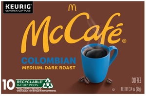 lot 1552 image: McCafe Colombian Medium Roast Coffee K-Cup Pods  10 Count  Keurig Single Serve