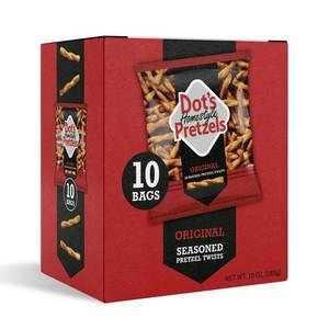 lot 1587 image: Dots Homestyle Pretzels Original Twists Snack Multipack - 10oz10ct