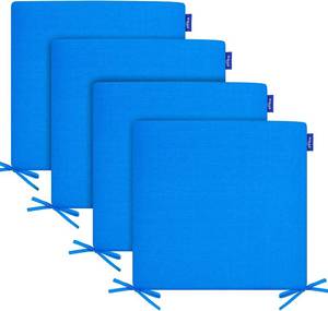 Indoor/Outdoor Chair Cushions Set of 4 Chair Pads Water Resistance Square Corner Outdoor Cushions for Patio Furniture Patio Chair Cushions with Ties Fade Resistance (17'x17', Sky Blue)