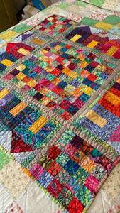 lot 1029 image: Handmade Quilt - 40 x 40 Two sided