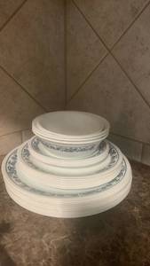 lot 1116 image: Corelle Old Town Blue Dinnerware 25 pieces