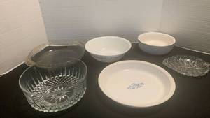 lot 1141 image: Corning plate and bowl and more
