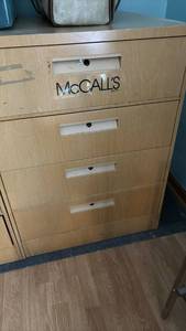 lot 1232 image: Metal McCalls Cabinets 37 Inches tall, 27 12 Inches wide and 25 inches deep