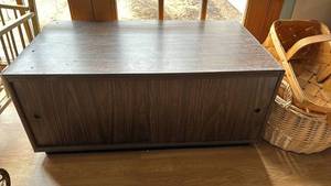 lot 1238 image: Cabinet with sliding doors 16 inches tall, 36 inches wide and 20 inches deep