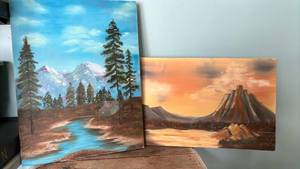 lot 1246 image: Two paintings one is 15 x 30, and the other is 24 x 18
