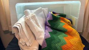 lot 1325 image: Two blankets and an afghan