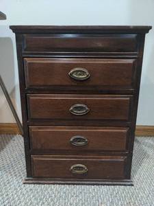 lot 1403 image: Side table with storage drawers