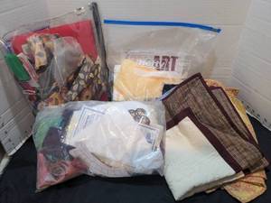 lot 1408 image: Scraps of cotton, beginnings of projects
