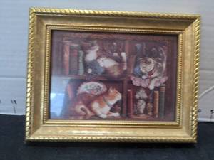 lot 1489 image: Decorative Gold Framed Kittens Print