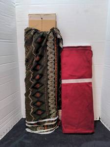 lot 1512 image: Fabric bolts - Geometric Print and Solid Red lot 1