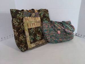 lot 1551 image: Handmade quilted and woven purses