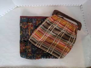 lot 1559 image: Cat Print tote and vintage purse with Wooden Handle