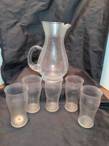 lot 1729 image: Princess House Heritage Pitcher with Etched Tumblers