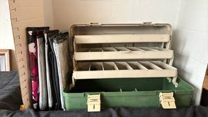 lot 2108 image: Tackle box and fold up baskets��