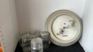 lot 2116 image: Jars and a light fixture