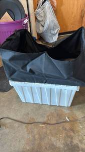 lot 2406 image: Black Canvas Storage Bag with White Plastic Bin