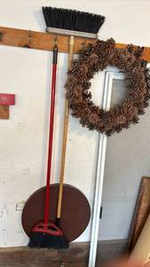 lot 2407 image: Pine Cone Wreath with Brooms and more