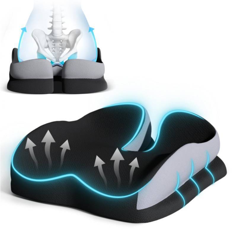 lot 24223 image: Seat Cushions for Office Chairs Wheelchair Cushion for Long Sitting Back Pain Memory Foam Seat Car Computer Desk Chair Cushion Coccyx Cushion for Tailbone Pain Relief Cushion Office Chair Butt Pillow