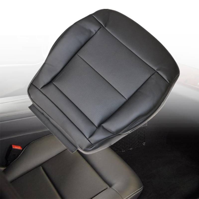 lot 23920 image: Priprilod Black Leather Driver Side Bottom Replacement Seat Cover Compatible with Mercedes Benz E350 E550 Cover 2010 2011 2012 2013 2014