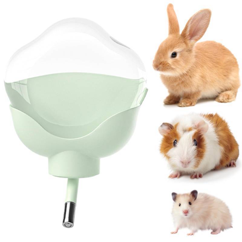 lot 24330 image: Guinea Pig Water Bottle No Drip - 17oz Rabbit Water Dispenser for Cage Crate Flat Back Design for Syrian Dwarf Hamster Bunny Gerbils Small Pet