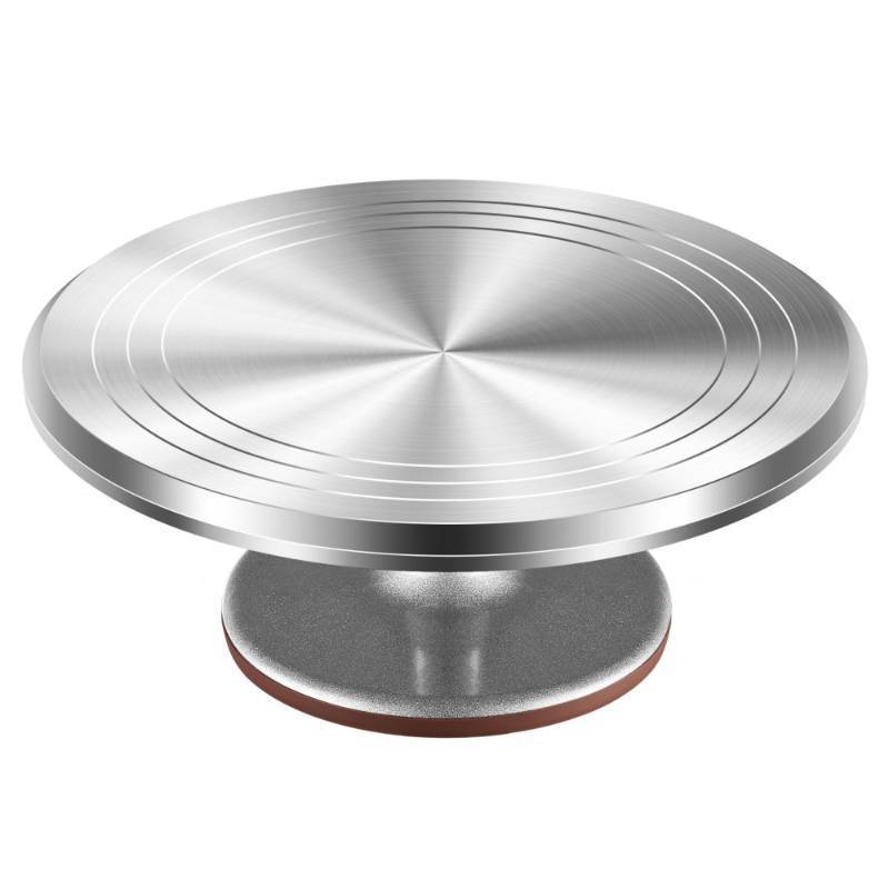 lot 48518 image: Kootek Aluminium Alloy Revolving Cake Stand 12 Inch Rotating Cake Turntable for Cake, Cupcake Decorating Supplies - Retail $30