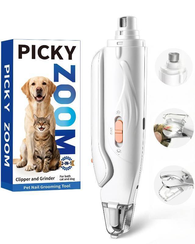 lot 48638 image: 2-in-1 Dog & Cat Nail Clippers and Grinder with Light Upgraded Safety Guard to Avoid Overcutting, Sharp Blade, Painless Quiet Pet Nail Claw Trimmers, Professional Grooming Tool for Large Small Pets - Retail $30
