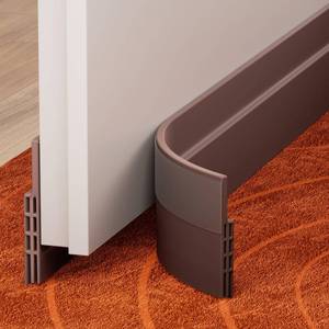 lot 26735 image: GroTheory 2 Pack Door Draft Stopper, Under Door Sweep for Exterior & Interior Doors, Weather Stripping Door Seal, Garage Window Blocker Noise Cold Air Insulation, Draft Guard Brown 2 W x 39 L - Retail $13