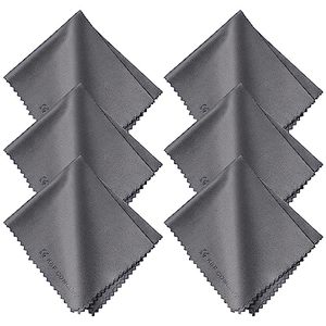 lot 26741 image: K&F CONCEPT 6 Pack Microfiber Cleaning Cloth 15x18cm, Washable Reusable Lens Cleaning Cloth for Cleaning Camera Lenses, Glasses, Screens, Cameras, Eyeglasses, LCD TV Screens, Tablets - Retail $10
