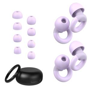 lot 26760 image: JUSTRVN Ear Plugs for Sleeping, 2 Pairs of Reusable Earplugs for Noise Reduction 25dB-30dB with 8 Ear Tips, Soft Hearing Protection Ear Plugs for Concert,Noise Sensitivity, Study & Work - Retail $12