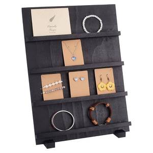 lot 26768 image: PH PandaHall 4-Tier Wooden Jewelry Tower Earring Display Stand Retail Jewelry Display Riser Removable Showcase with Slots Earring Display Card Holder for Selling Showing Exhibition Jewelry Storage - Retail $18