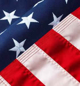 lot 26773 image: Super Durable American Flag 3x5 for Outside UV Fade Resistant USA Flag, Embroidered Stars, Double Stitched, Reinforced Fly Hem, Brass Grommets - Retail $17