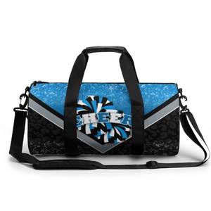 lot 32870 image: Sports Duffel for Cheerleaders, Cheer Bag for Women, Travel Duffle Bag, Weekender Bag, Cheerleading Gym Bag (Blue&Black) - Retail $30