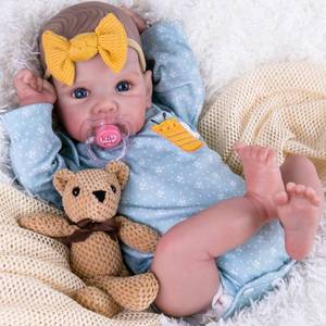 lot 32900 image: Aori Reborn Baby Dolls Girl - 20 Inch Realistic Handmade Cloth Body Newborn Baby Doll with Blue Eyes & Hand-Painted Hair Weighted Cuddle Doll for Companion, Gift for Seniors, Collectors & Kids 3 - Retail $45