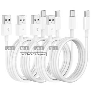 lot 51396 image: Car Carplay Cable for iPhone 17 16 15 Charger Cord,3366FT USB A to USB C Cable for iPhone 17 Pro Max16 Pro15 Plus Charger,USB C Car Charger for Apple 17 Air16 Pro Max16e15iPad Pro - Retail $16