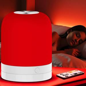 lot 51397 image: EPOE Red Light Therapy Sleep,Reds Nightlight with 670nm Wavelength Aid to Support Deep Relaxation,Touch Remote Control Red Light for Sleep Lamp Backed by Science for Adults & Kids Bedrooms - Retail $16