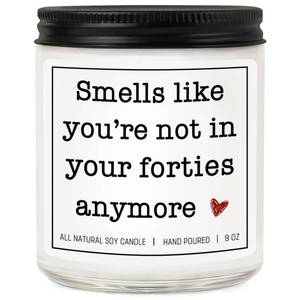 lot 51402 image: RIZOOCE 50th Birthday Gifts for Her Him, 50th Birthday Decorations Gifts for Women Men, 50 Year Old Birthdays, Lavender Scented Candle, 7oz - Retail $7