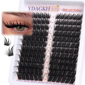 lot 51408 image: Manga Lash Cluster Fairy Wispy Eyelash Clusters Fox Eye Spiky Cluster Eyelash Extensions Natural Lash Extension Long 12-20mm DIY Anime Individual Lashes Cat Eye 144Pcs - Retail $9